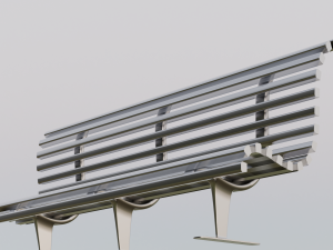 Steel Bench 3D Model