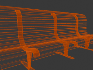 Steel Bench 3D Model
