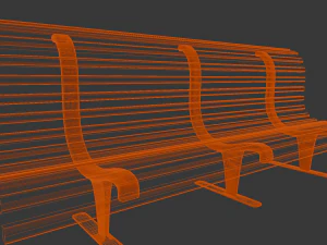 Steel Bench 3D Model