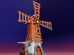 Cartoon Windmill Model 3D