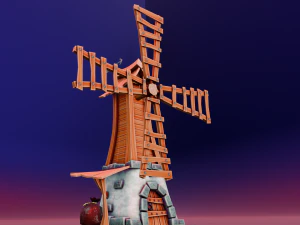 Cartoon Windmill 3D Model