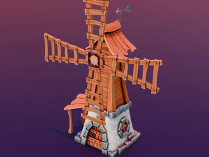 Cartoon Windmill 3D Model