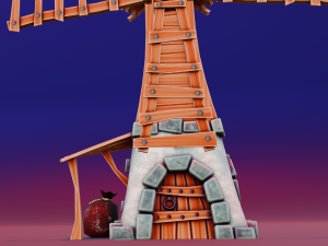 Cartoon Windmill Model 3D