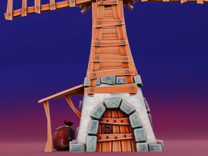 Cartoon Windmill 3D Model