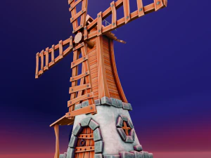 Cartoon Windmill 3D Model