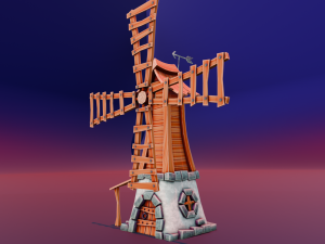 Cartoon Windmill Model 3D