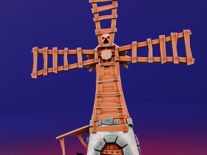 Cartoon Windmill Model 3D