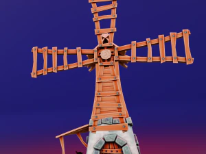 Cartoon Windmill 3D Model