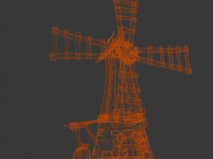Cartoon Windmill Model 3D