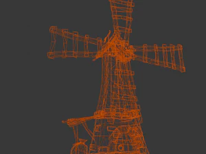 Cartoon Windmill 3D Model