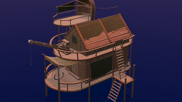 Wooden Hut Modello 3D .c4d .max .obj .3ds .fbx .stl .blend 