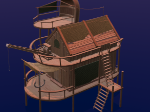 Wooden Hut 3D Model