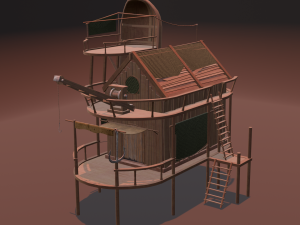 Wooden Hut Modello 3D