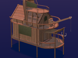 Wooden Hut Modello 3D