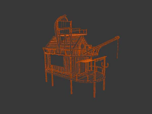 Capanna di legno Modello 3D