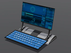 Modelo profissional de laptop de fic&ccedil;&atilde;o cient&iacute;fica 3D Modelo 3D