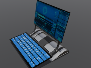 Professional 3D Sci-Fi Laptop Model Model 3D
