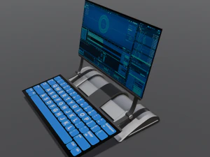 Modelo profissional de laptop de fic&ccedil;&atilde;o cient&iacute;fica 3D Modelo 3D