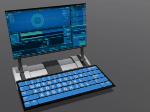Modelo profissional de laptop de fic&ccedil;&atilde;o cient&iacute;fica 3D Modelo 3D