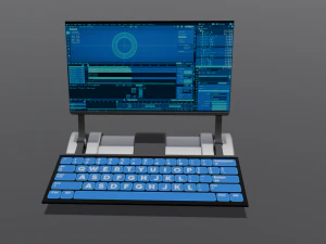 Modelo profissional de laptop de fic&ccedil;&atilde;o cient&iacute;fica 3D Modelo 3D