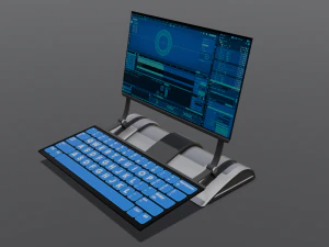 Modelo profissional de laptop de fic&ccedil;&atilde;o cient&iacute;fica 3D Modelo 3D