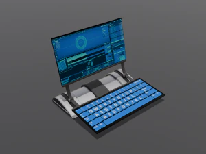 Modelo profissional de laptop de fic&ccedil;&atilde;o cient&iacute;fica 3D Modelo 3D
