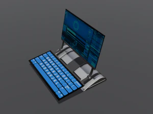 Modelo profissional de laptop de fic&ccedil;&atilde;o cient&iacute;fica 3D Modelo 3D