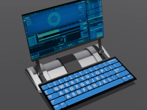 Modelo profissional de laptop de fic&ccedil;&atilde;o cient&iacute;fica 3D Modelo 3D