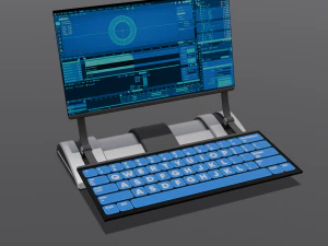 Modelo profissional de laptop de fic&ccedil;&atilde;o cient&iacute;fica 3D Modelo 3D