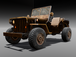 Rusted old Jeep 3D Модель