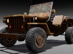 Rusted old Jeep 3D 모델
