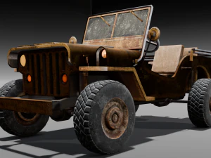 Rusted old Jeep 3D Model