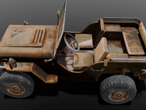 Rusted old Jeep 3D Model