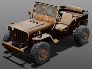 Rusted old Jeep 3D Model