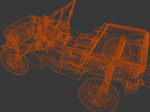 Rusted old Jeep 3D Model