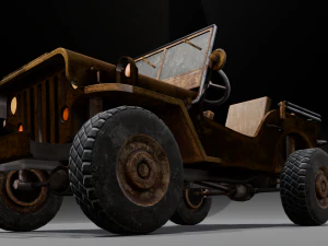 Rusted old Jeep 3D Model
