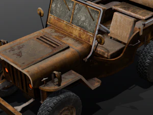 Rusted old Jeep 3D Model