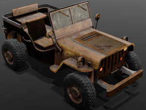 Rusted old Jeep 3D 모델