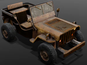 Rusted old Jeep 3D Model
