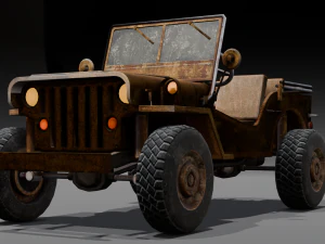 Rusted old Jeep 3D Model