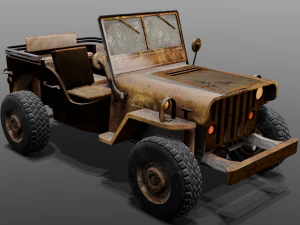 Rusted old Jeep 3D Model