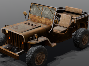 Rusted old Jeep 3D 모델