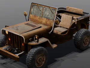 Rusted old Jeep 3D Model