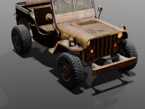 Rusted old Jeep 3D Model