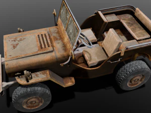 Rusted old Jeep 3D Model