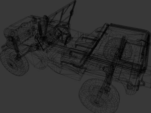 Rusted old Jeep 3D Model