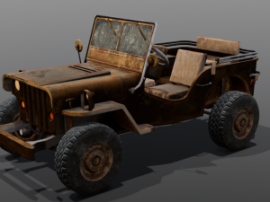 Rusted old Jeep 3D 모델