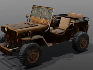 Rusted old Jeep 3D Model