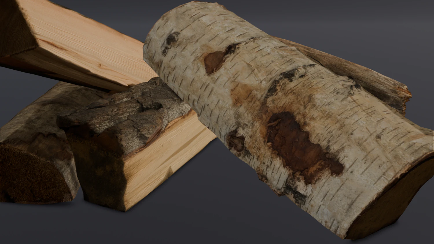 Firewood 3D Model .c4d .max .obj .3ds .fbx .stl .blend