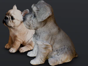 2 Dog 3D Model